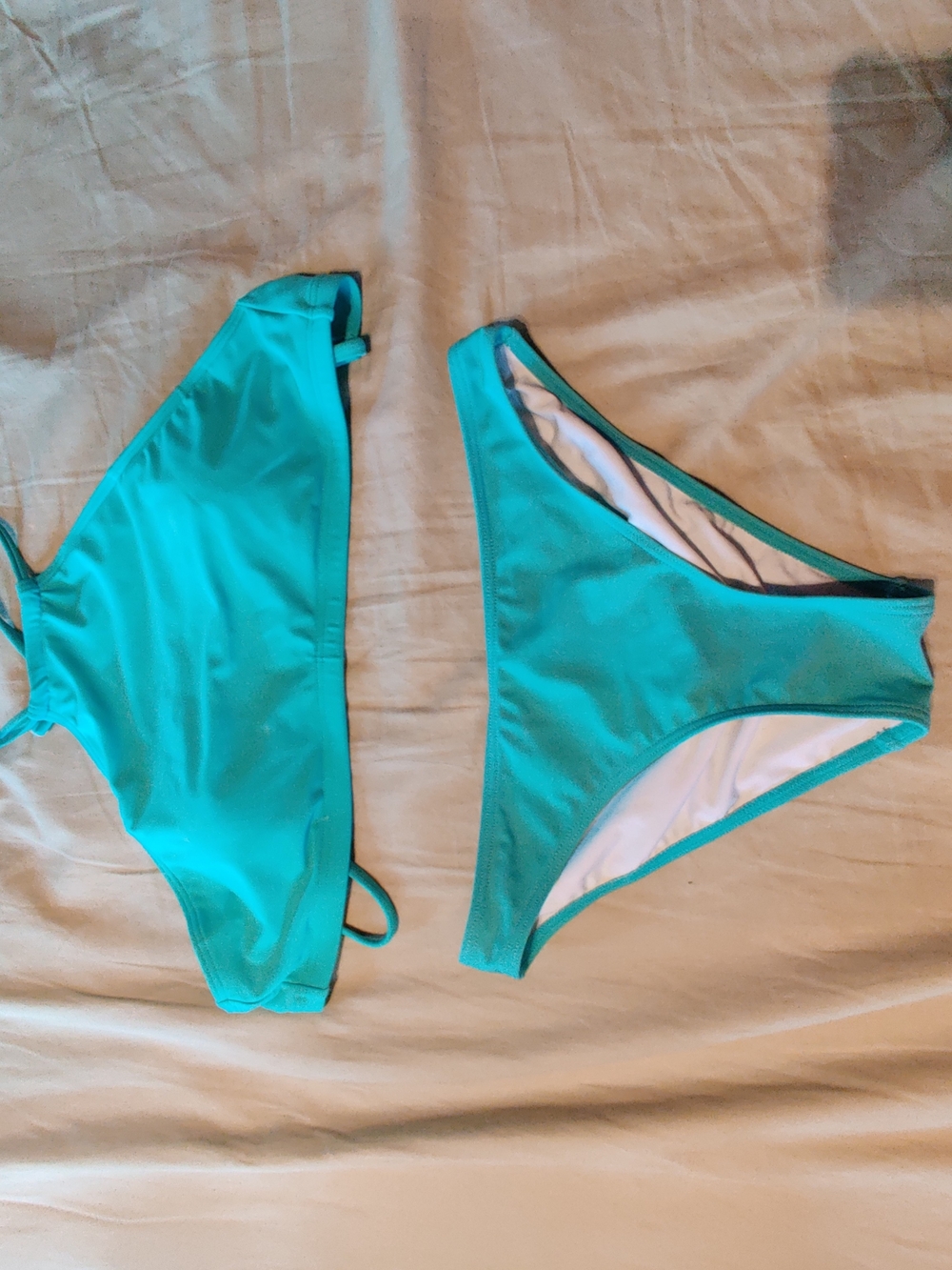Women’s Teal Bikini Set - Lightweight Swim Top & Bottom - Picture 1 of 2